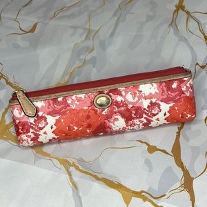 Pink, white and red coach, brand pencil lipstick, small, trinket, organizer